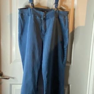 FashionNova Wide Leg Jeans w/Removable Suspenders